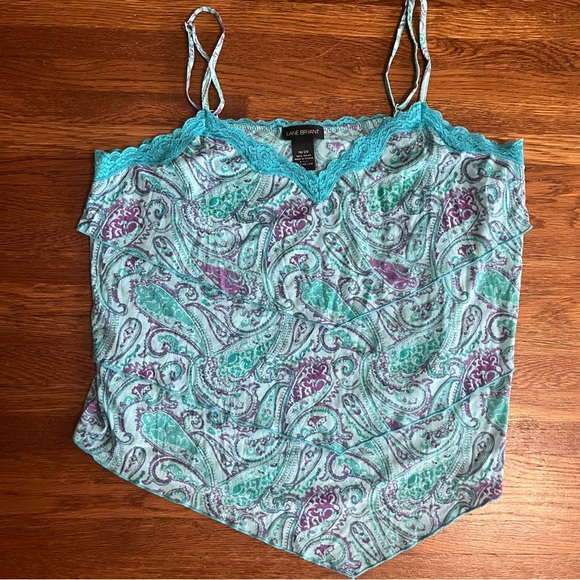 vintage y2k handkerchief top paisley 18/20 L cami - Picture 1 of 6